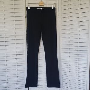 Betabrand Black Elastic Waist Pull On Straight Slim Leg Stretch Pants Size S